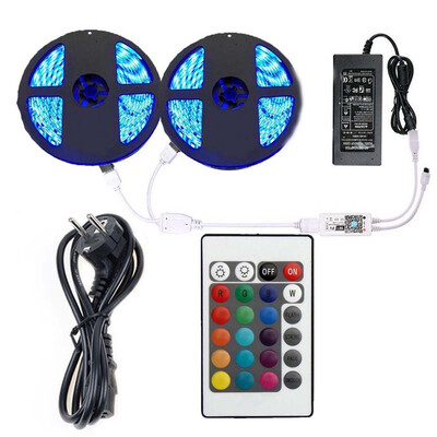

KWB 2 x 5  5050 RGB Wifi Controller LED Strip Lights 60ledm Neon Flexible Tape Diode Ribbon DC 12V Adapter