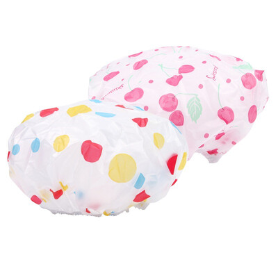

Homix Fashion Shower Cap Rose Jade Cherry Color Dot 2 Color 2 Pack