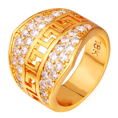 

U7 Gold Ring Men Jewelry With Luxury AAA Cubic Zirconia High Quality 18K Yellow Gold Filled Fashion Men Wedding Ring 2015