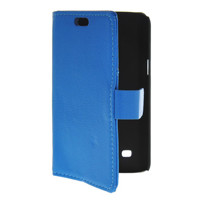 

MOONCASE Slim Leather Flip Wallet Card Pouch with Kickstand Shell Back ЧЕХОЛ ДЛЯ Samsung Galaxy Core Lite 4G G3586V Blue
