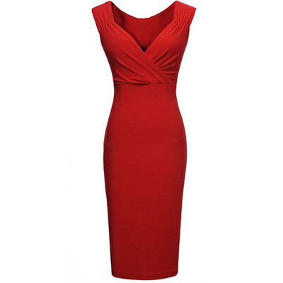 

Naixini Woman' Collar Low-Cut Dress Slim Vest