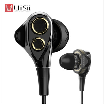 

UIISII BA-T8S 2DD1BA 6 Drives Hybrid technology Earphone HIFI Noise Isolating Stereo with mic Monitor Headset 100 Original box