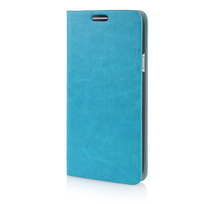 

MOONCASE Leather Side Flip Wallet Card Slot Pouch Stand Shell Back Case Cover for Samsung Galaxy E5 Blue
