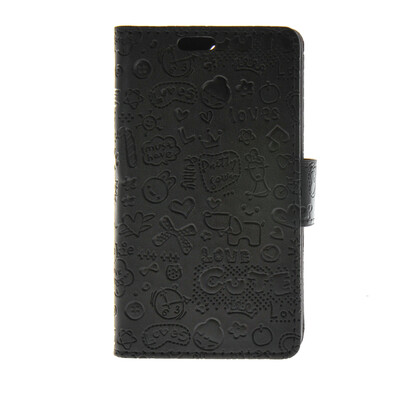 

MOONCASE Cute Little Witch Leather Side Flip Wallet Card Holder Stand Pouch Case Cover for Huawei Ascend Y360 Black