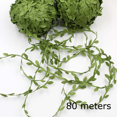 

20 Meter Silk Leaf-Shaped Handmake Artificial green Leaves Wedding Decoration DIY Wreath Gift Scrapbooking Craft Fake Flower