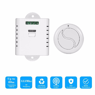 

433MHz Universal Wide Voltage AC 85V-250V 1CH Wireless Remote Control Switch Receiver Module 10A Relay And 5PCS 2 Key RF 433MHz Tr
