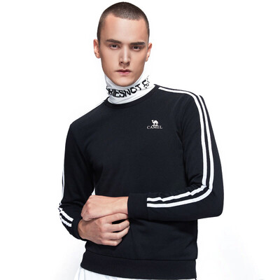 

Camel CAMEL Knitted round neck sweater fashion trend knit round neck mens sweater C8W221625 black