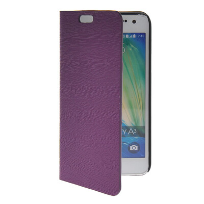 

MOONCASE Slim Leather Side Flip Wallet Card Slot Pouch with Kickstand Shell Back чехол для Samsung Galaxy A3 Purple