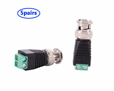 

COOLM 5Pairs Bnc Male Connector Coax Av Plug Adapter UTP Video Balun Connector