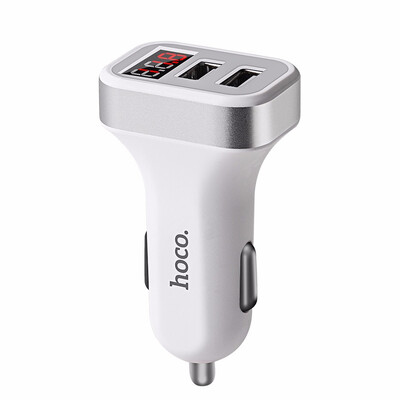

HOCO Car Charger Digital Display Dual USB Port for iPhone iPad Samsung Xiaomi Phone Charging Adapter 31A Car-charger Double USB