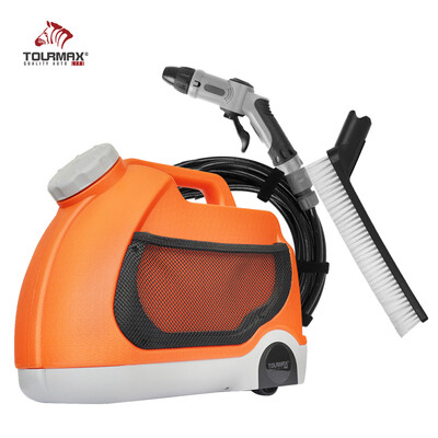 

Tuoma TOURMAX car home high pressure car washing machine 12V mini portable washing machine water pump folding bucket automatic water gun brush multi-purpose car wash tool artifact X006