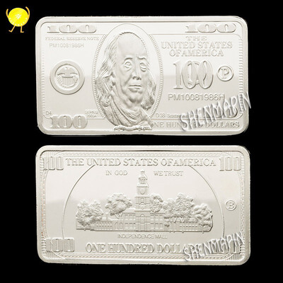 

3 pcslot American banknotes silver bar 9999 plated 1005001000 silver bars replica coins metal craft gifts coin collectibles