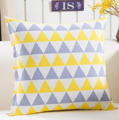 

hot sale Colorful Geometry pattern Cushion cover Geometric Printed pillowcases Linen cotton Pillow covers Sofa 45x45cm cushion