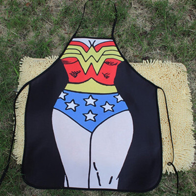 

mymei Comics Batman Kitchen Apron Funny Creative Cooking Party Aprons Xmas Gift