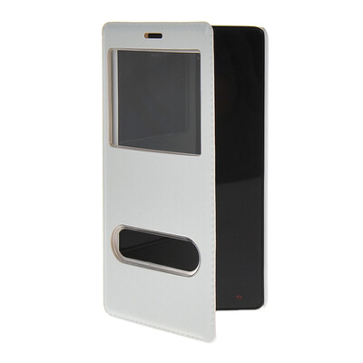 

MOONCASE View Window Leather Side Flip Pouch Stand Shell Back Case Cover for XiaoMi Red Rice Note (5.5 inch) White