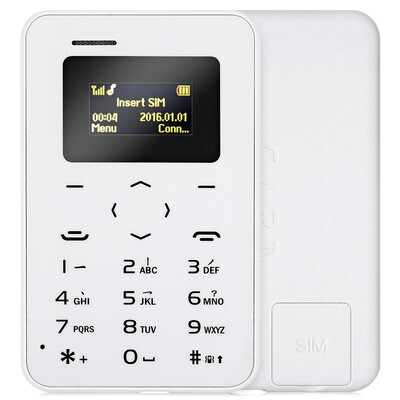

AIEK Q2 096 inch Ultra-thin 48mm Card Mobile Phone Low Radiation with FM Radio Audio Player Alarm Bluetooth calculator