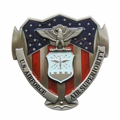 

New Vintage Enamel US Air Force Hero Flag Belt Buckle Gurtelschnalle Boucle de ceinture