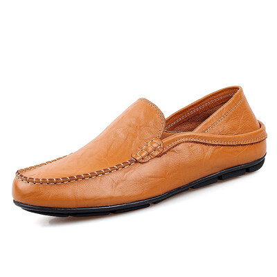 

Plus Size Men genuine leather Loafers moccasins sneakers male shoes casual mens footwear Flat Walking driving shoes
