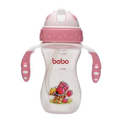 

Le Bao bobo learning cup baby with handle sippy cup children leak-proof kettle student cup 260ml pink