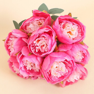 

YOOSA 8 colors High Quality Artificial Flower 9 Heads Simulation Peony Home Wedding Celebration Decoration Fake Flowers Rose