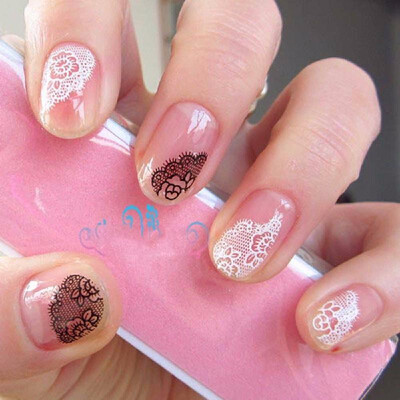 

30 Sheet Floral Design Nail Art Stickers Decals Manicure Accessories White RE52