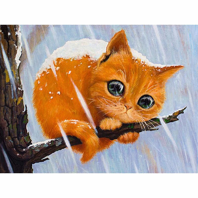 

8 10 Inches 20 25cm DIY 5D Diamond Painting Kit Cat Pattern Resin Rhinestone Mosaic Embroidery Cross Stitch Craft Home Wall De