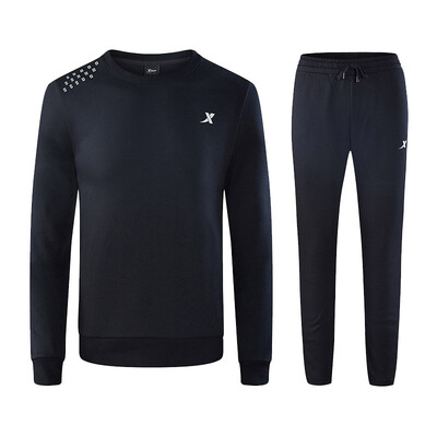 

Xtep Mens Running Set 2018 New Soft Comfortable Sports Sweater Set 882329979081 Black XL
