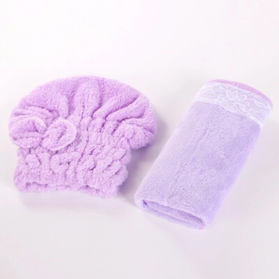 

Cntomlv hot sale Bowknot Women Bathroom Absorbent Quick-drying Polyester Cotton Bath Towel Hair Dry Cap Head Wrap Hat Salon Towel