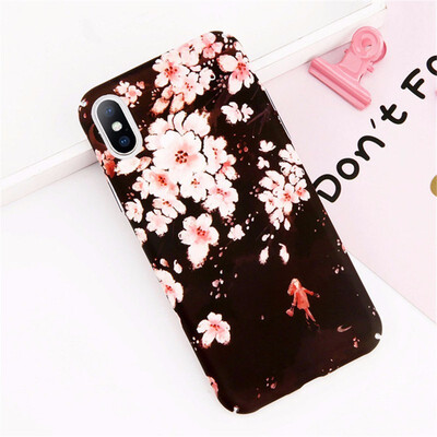 

Flower Phone Case Matte Rainbow Case For iPhone X 8 7 6 Plus