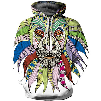 

QL-595 Mens Hoodie 3D Printed Women Pullover Sweater