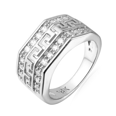

U7 Wedding Bands White Gold Ring for Men Jewelry 2015 Platinum Plated G Letter Luxury AAA Cubic Zirconia Ring Vintage