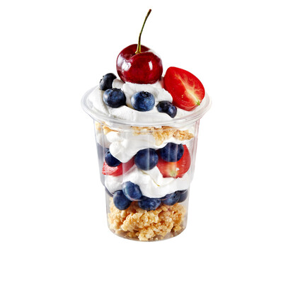 

OTOR Ice Cream Bowl Cup with Dome Cover Clear PP Plastic Milk Shake Yogurt Ice Smoothie Cup Summer Supplies 100pcs