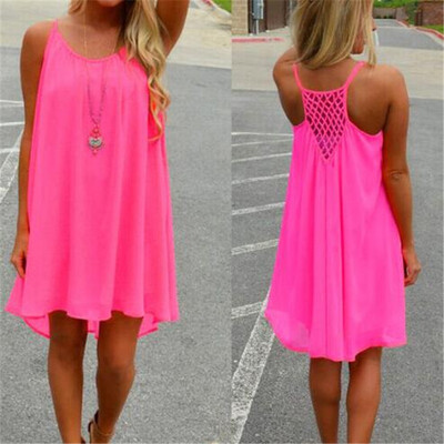 

Women beach dress fluorescence female summer dress chiffon voile women dress 2018 summer style women clothing plus size