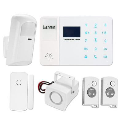 

DANMINI 433MHz Wireless GSM SMS Alarm System LCD Screen PIR Motion Sensor Door Sensor Kit With SIM Card Slot Phone App