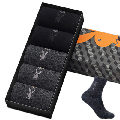 

[Jingdong supermarket] Playboy (PLAYBOY) 2716 socks men 5 double gift box four seasons breathable tube business socks leisure sports socks 3 dark gray 2 black all