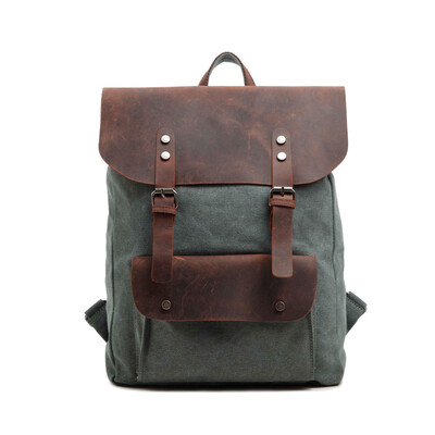 

Retro canvas shoulder bag women canvas backpack for men&women school bag with genuine leather famous brand travel backpack