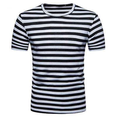 

JCCHENFS 2018 Classic Striped t shirt Top Fashion Brand Mens T-Shirt O-Neck Short Sleeve T Shirt For Men High quality Clothing