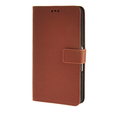 

MOONCASE Sony Xperia E4 Case Litch Skin Leather Card Slot Wallet Flip Bracket Back Case Cover Brown