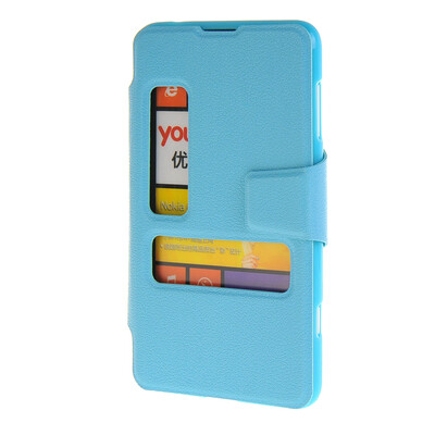 

MOONCASE Side Flip Hard board Slim Leather Bracket Window чехол для Cover Microsoft Lumia 625 синий