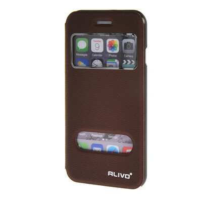 

MOONCASE Apple iPhone 6 ( 4.7 inch ) чехол Double Window View Leather Flip Bracket Back чехол Cover wine