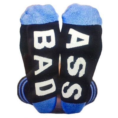 

Man&39s Cotton Casual Letters Fuck Off Printed Stripe Breathable Middle Socks