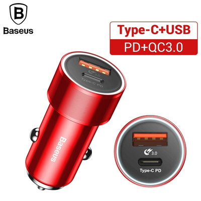 

Baseus 36W Qi Car chargerType-C PD QC30 Flash Car Charging for Mobile Phone Iphone X Samsung HuaWei Xiao Mi