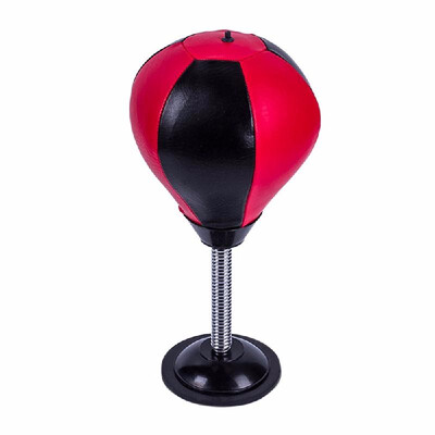 

Desktop Punching Speed Ball Leather Stress Buster Heavy Duty Suction Pressure Reliever Freestanding Reflex Boxing Bag Kit Adults K