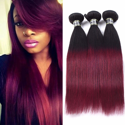 

Amazing Star Ombre Brazilian Virgin Hair 3 Bundles Straight Hair 100 Human Hair Extensions Bundles Deal Tangle Free T1B99j