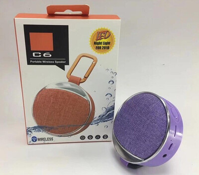 

WH C6 Wireless Portable Bluetooth Speaker Waterproof Mini Stereo LED Night Light Speaker with Hook Support TF Card for xiaomi