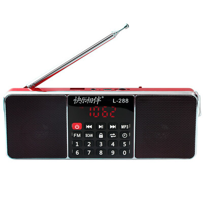 

Happy accompanied by -288 mini dual speaker card radio wireless portable speaker audio MP4 player subwoofer small sound red