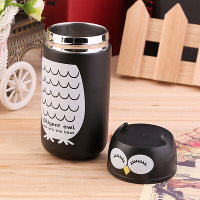 

220ml Panda & Owl Stainless Steel Vacuum Flask Cup Outdoor Water Bottle