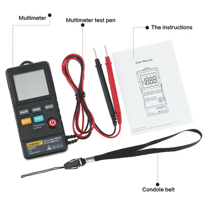 

AN301 Mini Digital Multimeter 1999 Counts Ture RMS Card Type AC DC Voltmeter Resistance Meter Tester with LED Light