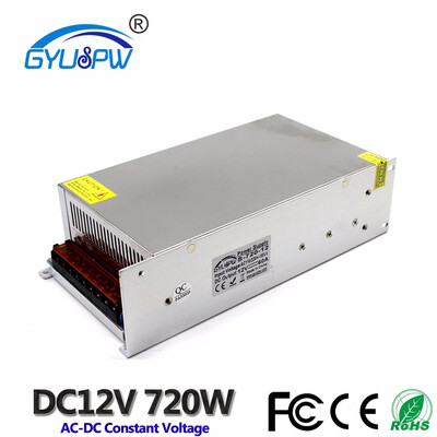 

SIngle Output 720W 60A 12V DC Power Supply Switching Transformers AC110V 220V to DC12V SMPS for Led billboard Strip Lamp CCTV AV