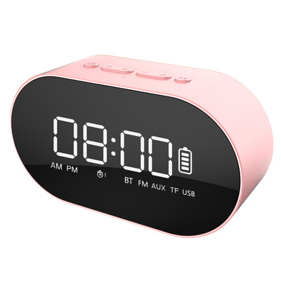 

Lan Yue LEnRuE P1 Bluetooth Speaker Computer Audio Subwoofer Card Wireless Speaker Outdoor Portable Mini Clock Alarm Clock Rose Gold